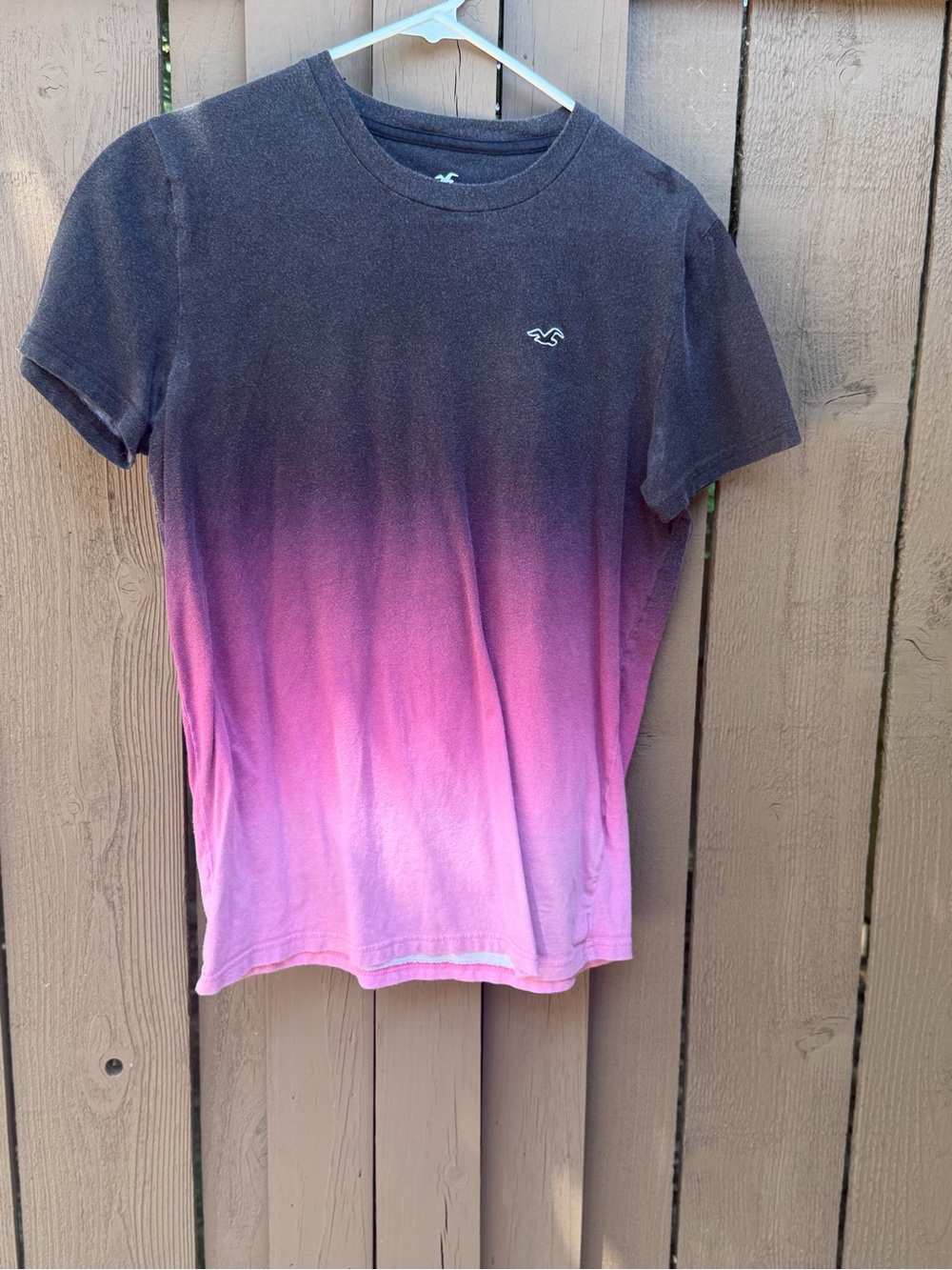 Hollister Girls' Black to Pink Ombre Short Sleeve Tee